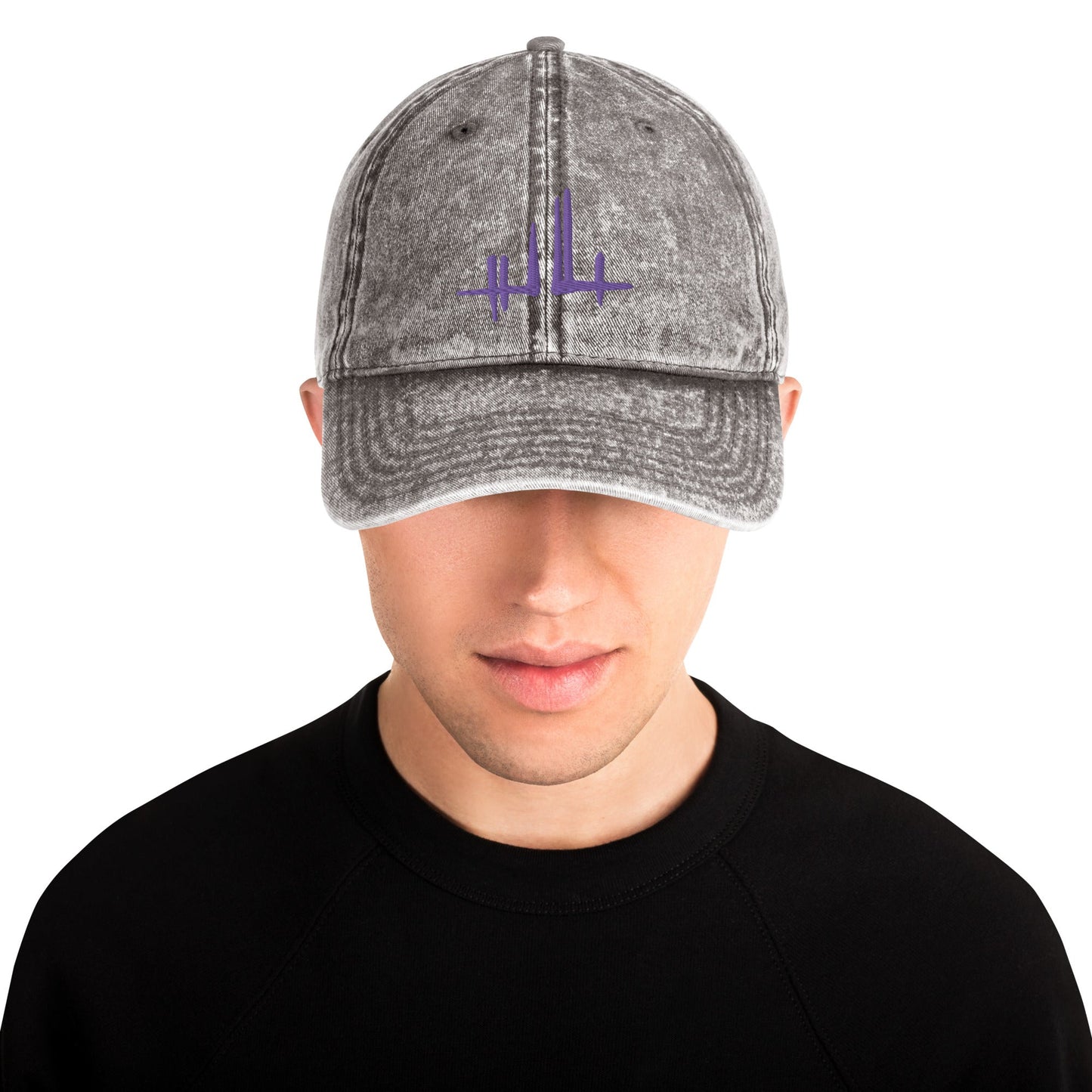 Casquette Vintage en Sergé de Coton - signature violette - Jiel - artiste