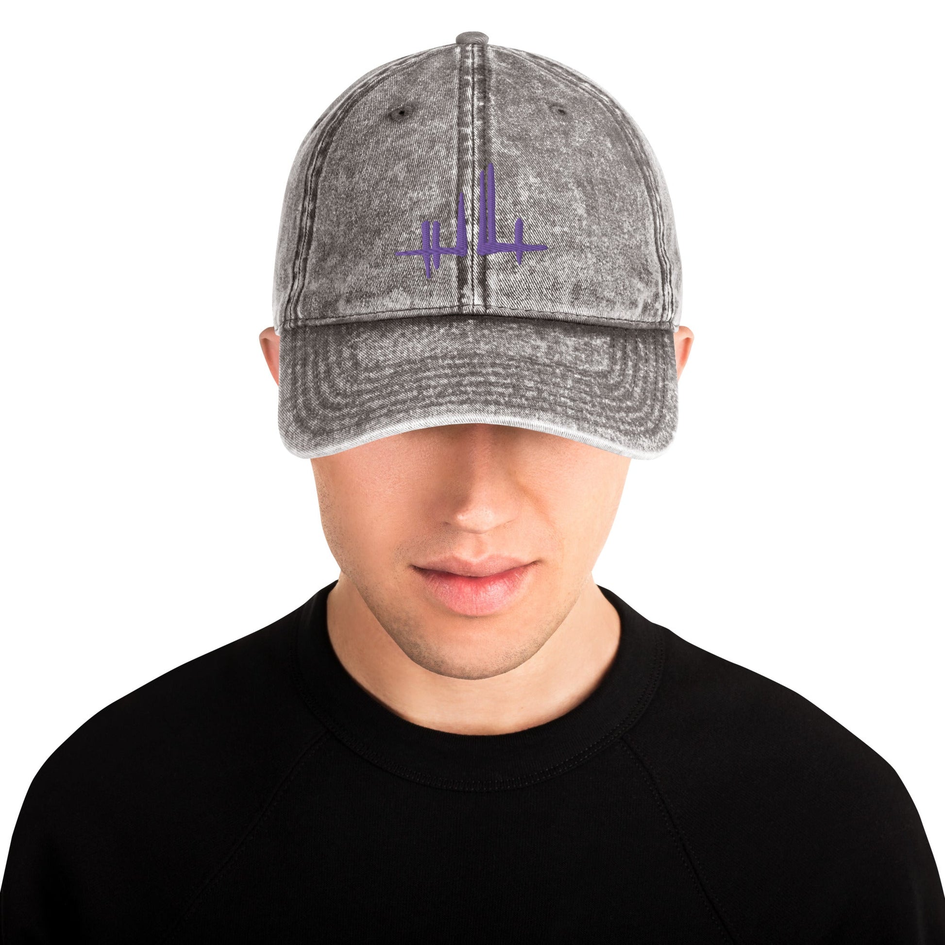 Casquette Vintage en Sergé de Coton - signature violette - Jiel - artiste