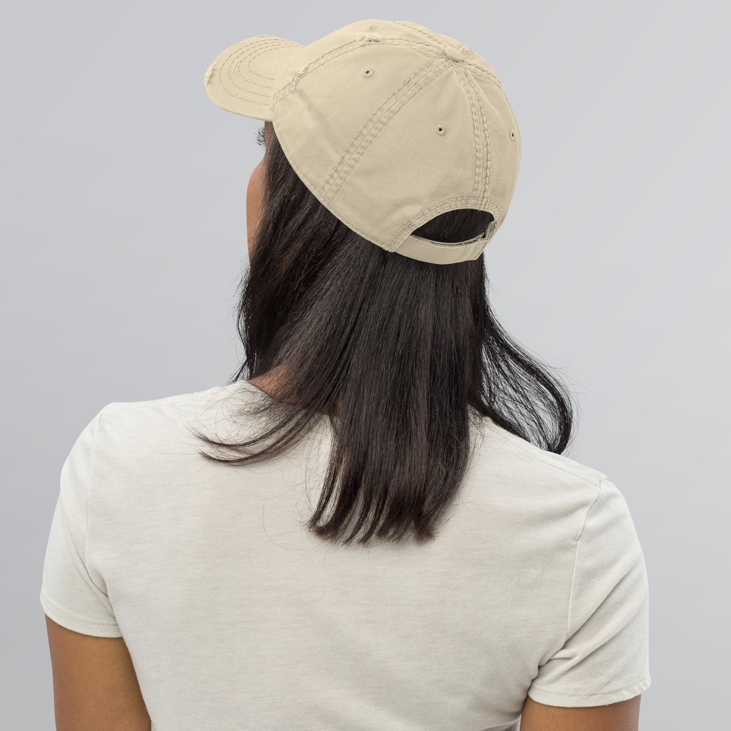 Casquette Effet Usé - signature - blanche