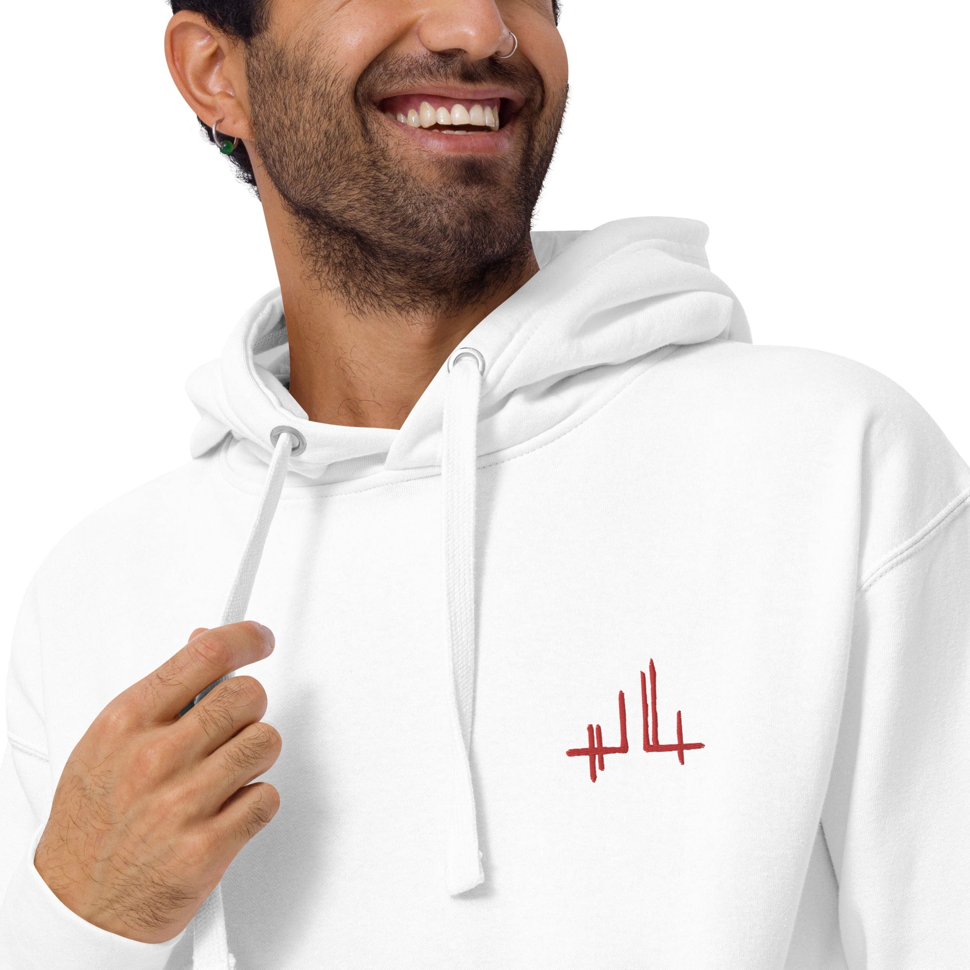 signature brodée rouge - Sweat à Capuche Unisexe - Jiel - artiste