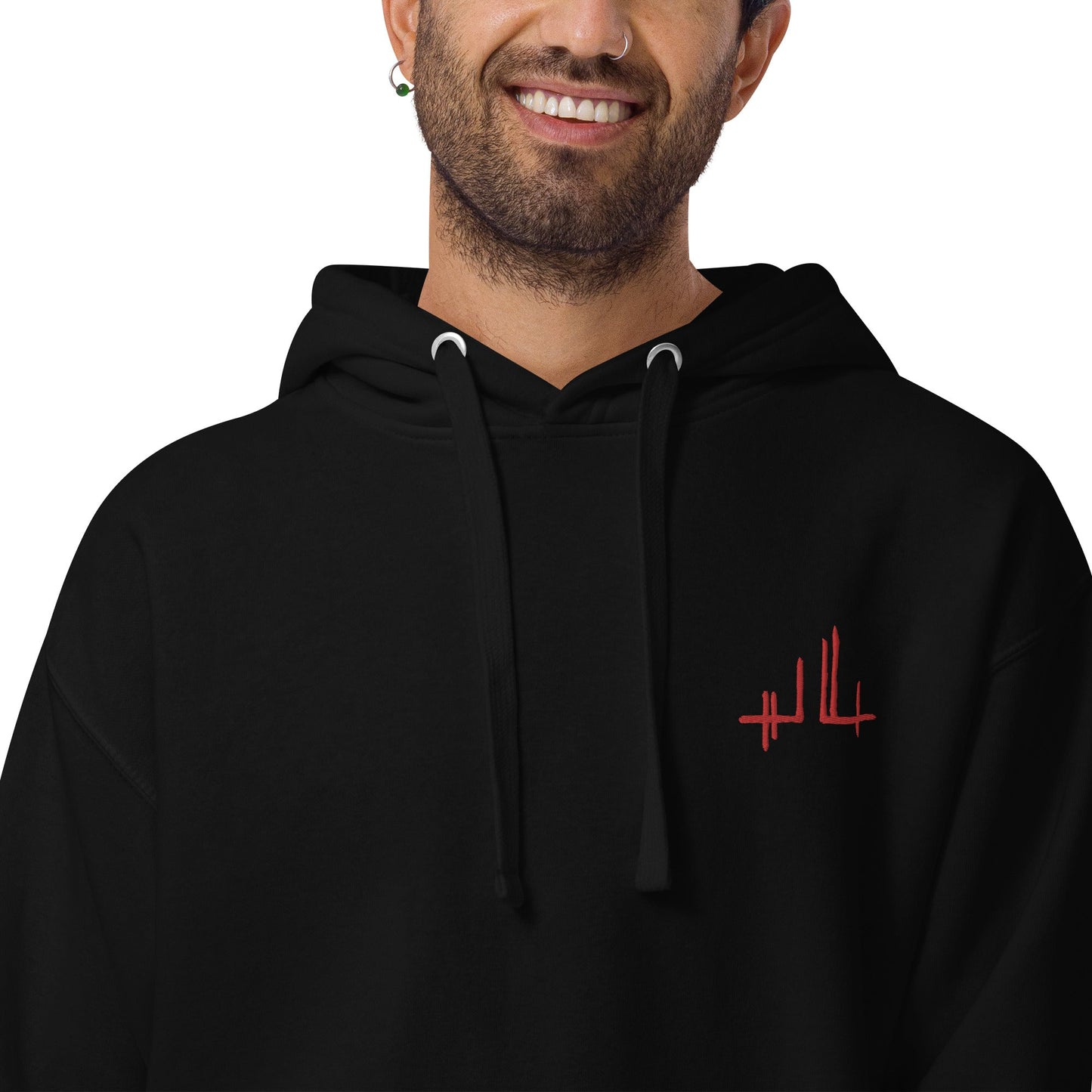 signature brodée rouge - Sweat à Capuche Unisexe - Jiel - artiste