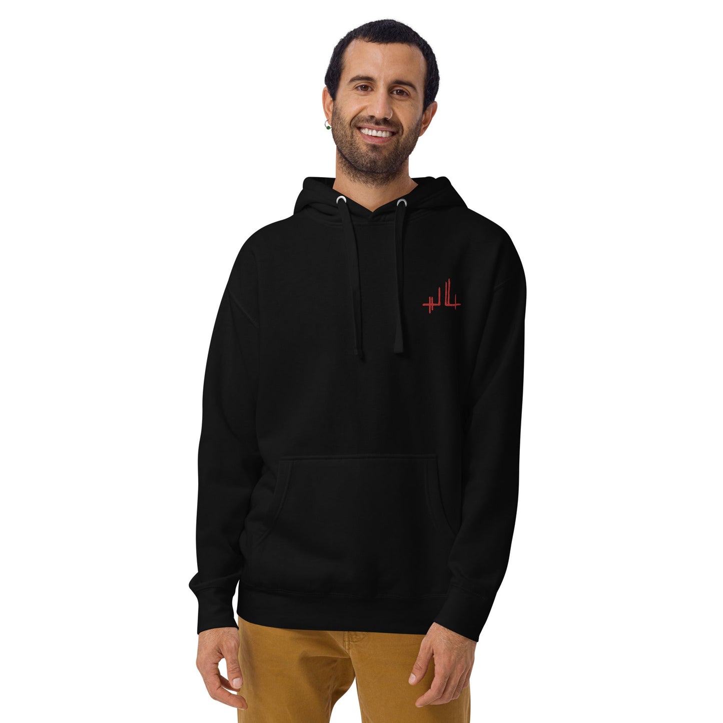 signature brodée rouge - Sweat à Capuche Unisexe - Jiel - artiste