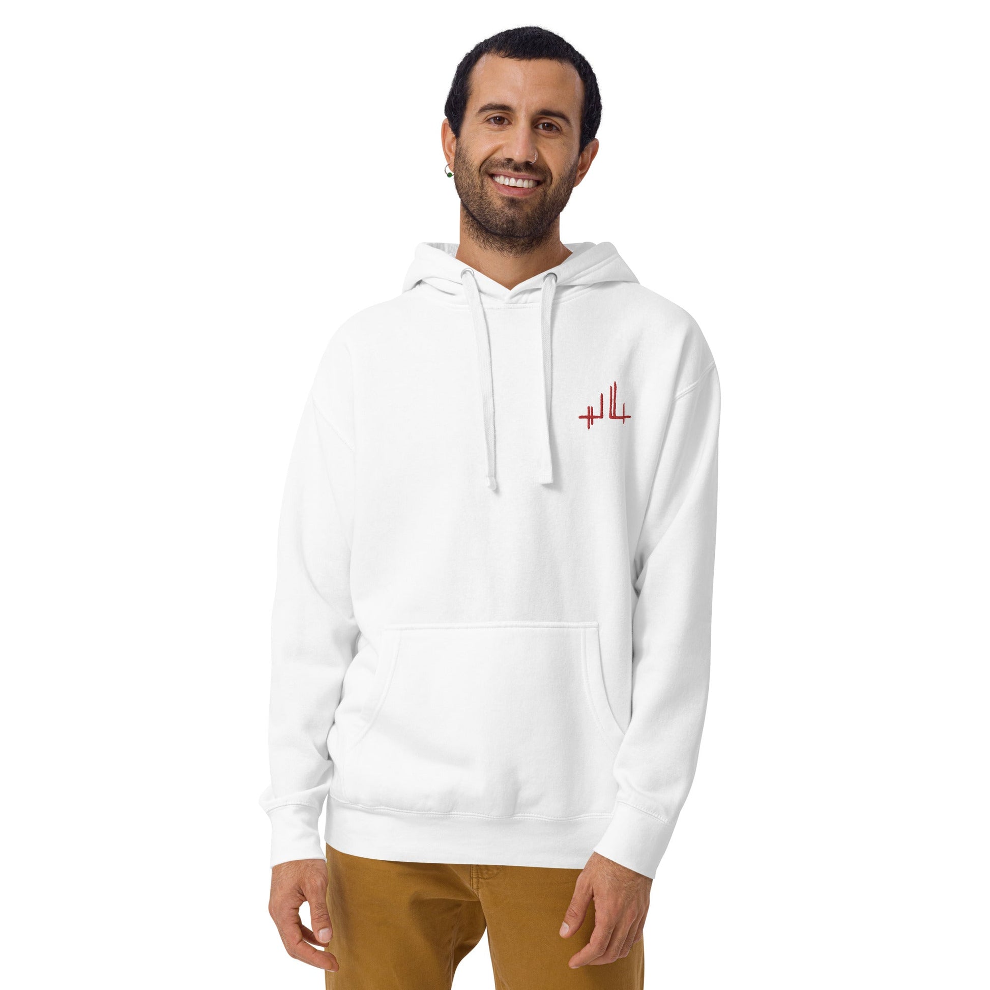 signature brodée rouge - Sweat à Capuche Unisexe - Jiel - artiste