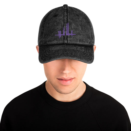 Casquette Vintage en Sergé de Coton - signature violette